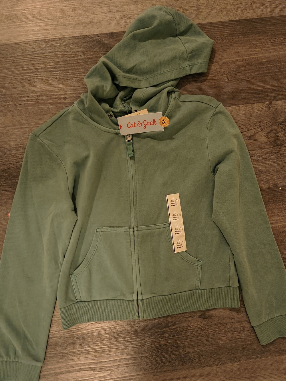 Cat & Jack Girls' Green Zip Hoodie
